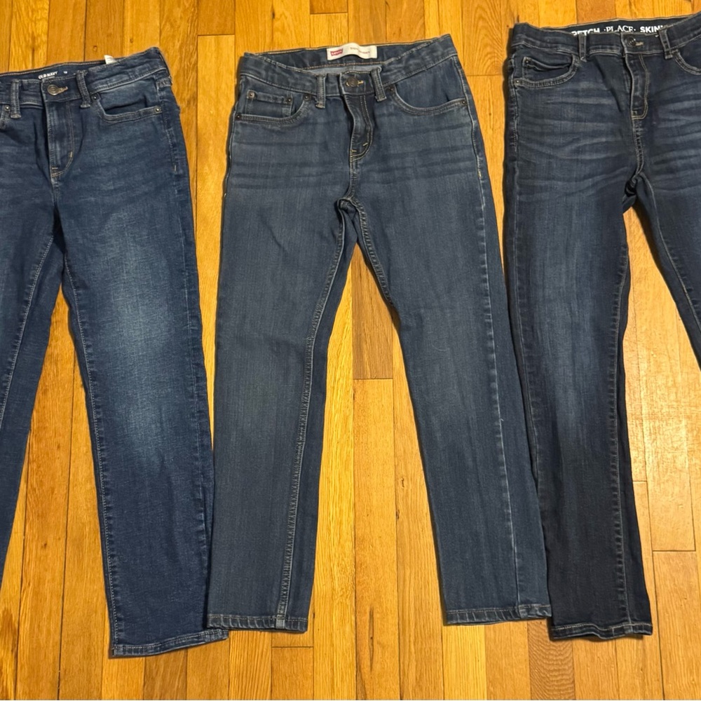 3 pairs of boys jeans, size 12 slim/skinny, Levi, TCP,Old Navy excellent cond
